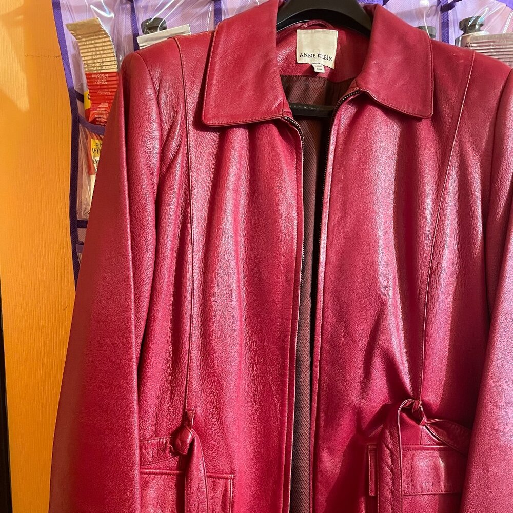 Anne Klein Red Leather Jacket